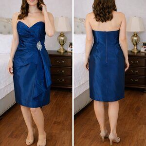 Rina diMontella Y2K Formal Blue Taffeta Dress $598